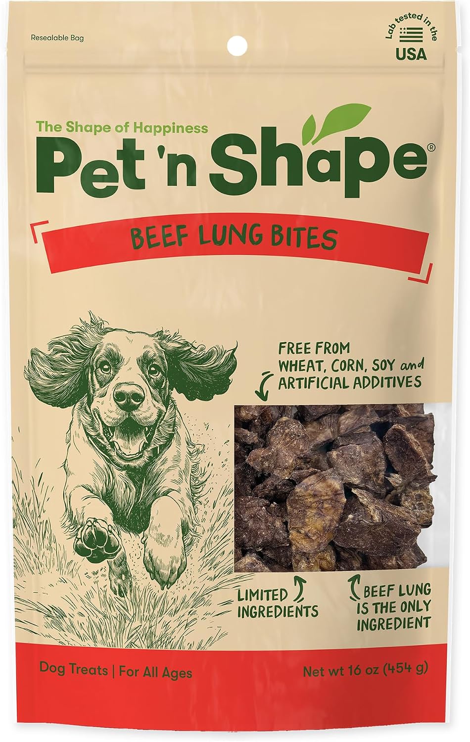 Pet’n Shape Beef Lung Bites · 16 oz