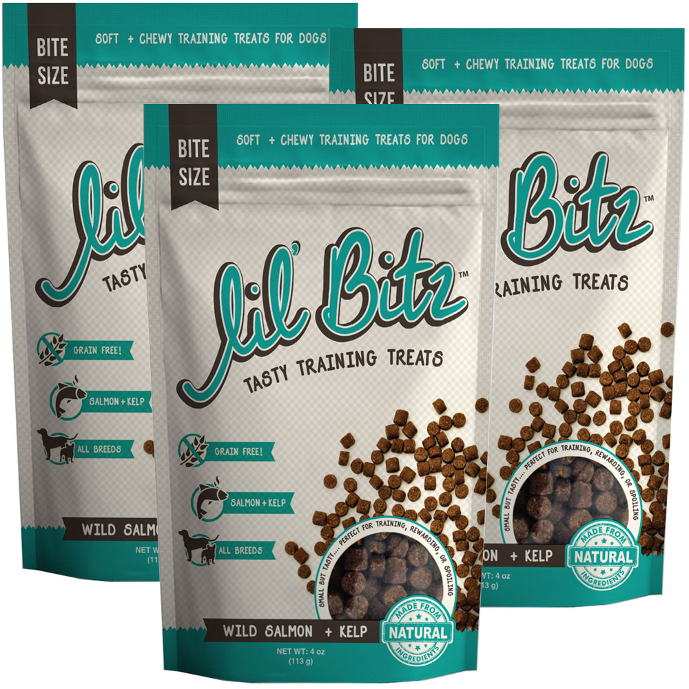 Lil Bitz Wild Salmon & Kelp · three 4 oz bags
